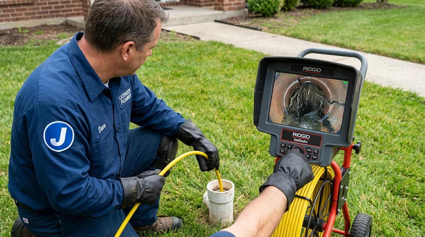Sewer camera inspection being performed by Johns Plumbing LLC in Broadus