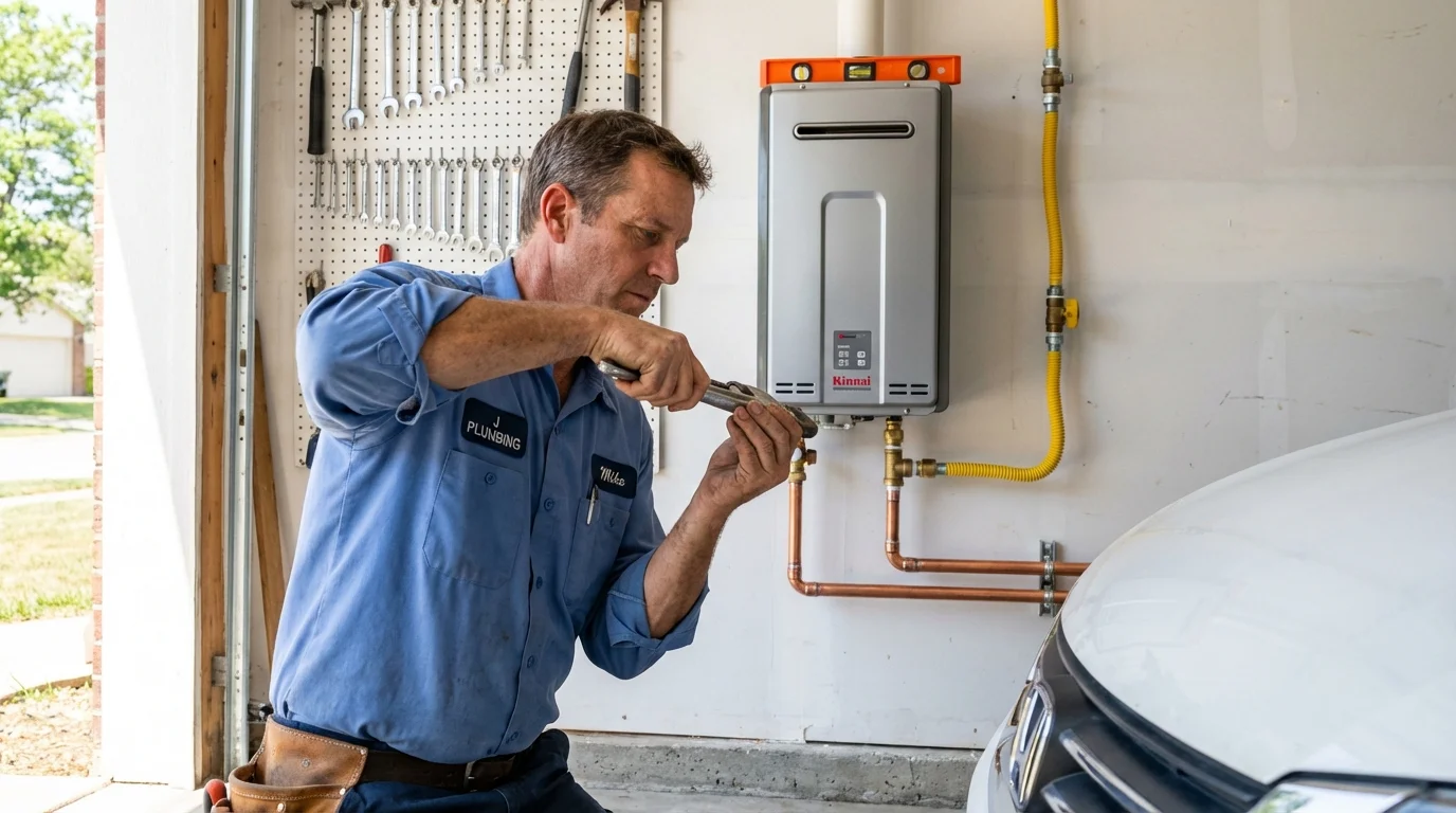 Tankless water heater installation by a Johns Plumbing LLC plumber in Broadus
